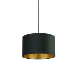 Lighting Collection Green Velvet Drum Shade Gold Inner D40Cm Lamp Shade in Silver - thumbnail 3