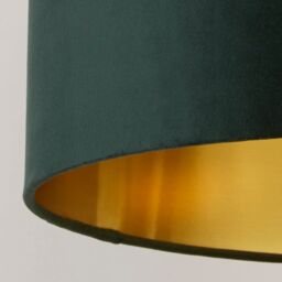 Lighting Collection Green Velvet Drum Shade Gold Inner D40Cm Lamp Shade in Silver - thumbnail 4