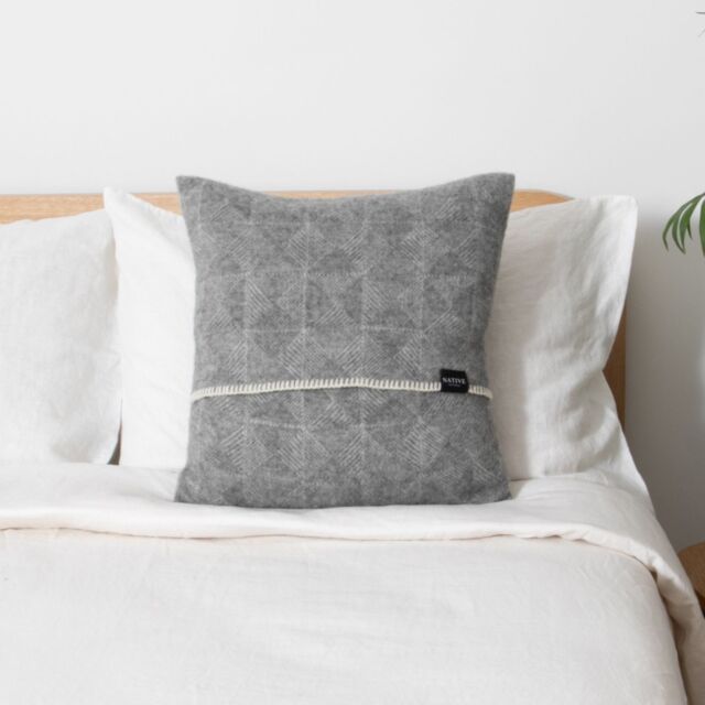 Native Natural Diamond Grey Wool Cushion Cover 45x45cm - Size: 45 cm x 45 cm - image 1