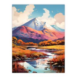 Artery8 Ben Nevis & Glen Nevis Scotland Landscape Painting Tranquil Scene Large Wall Unframed Art Poster Print Thick Paper 18X24 Inch - thumbnail 1