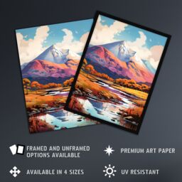 Artery8 Ben Nevis & Glen Nevis Scotland Landscape Painting Tranquil Scene Large Wall Unframed Art Poster Print Thick Paper 18X24 Inch - thumbnail 2