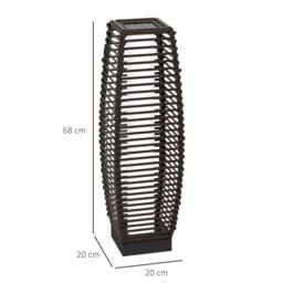 OUTSUNNY Solar Floor Lamp with Auto On/Off LED Lights for Porch, Yard in Brown - thumbnail 3
