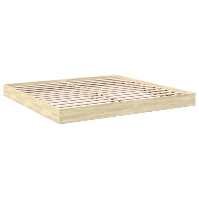 Berkfield Home Modern Bed Frame Frame Sonoma Oak 180x200 cm Super King Wood in Light Oak - image 1