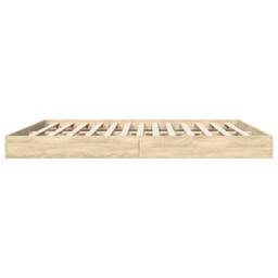 Berkfield Home Modern Bed Frame Frame Sonoma Oak 180x200 cm Super King Wood in Light Oak - thumbnail 5