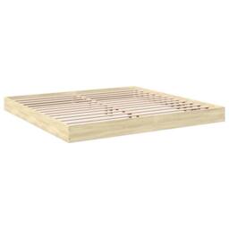 Berkfield Home Modern Bed Frame Frame Sonoma Oak 180x200 cm Super King Wood in Light Oak - thumbnail 1
