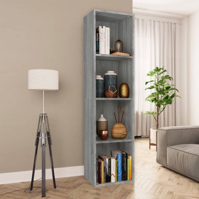 Berkfield Home Book Cabinet/TV Cabinet Grey Sonoma 36x30x143 cm Engineered Wood - Size: 36 x 30 x 143 cm - image 1