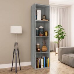 Berkfield Home Book Cabinet/TV Cabinet Grey Sonoma 36x30x143 cm Engineered Wood - Size: 36 x 30 x 143 cm - thumbnail 1
