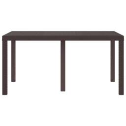 Berkfield Home Garden Table Brown 150x100x73 cm Poly Rattan - Size: 150 x 100 x 73 cm - thumbnail 5