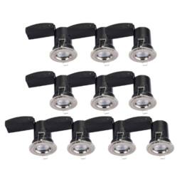 First Choice Lighting Set of 10 Fire Rated Downlights - Brushed Chrome Fixed GU10 Recessed in Silver - thumbnail 1