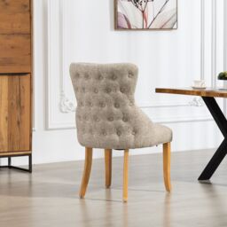 Artemis Home Olivola Fabric Dining Chairs - Set of 2 in Light Brown - Size: 2 Pack - thumbnail 4
