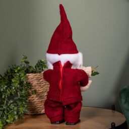 Samuel Alexander 35cm Battery Operated Walking Christmas Musical Gonk in Red - thumbnail 5