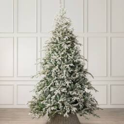 Christow Snow Flocked Christmas Tree Luxury Artificial Verbier Fir 6ft 7ft 8ft in Green - thumbnail 1