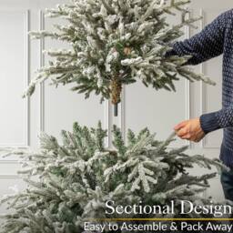 Christow Snow Flocked Christmas Tree Luxury Artificial Verbier Fir 6ft 7ft 8ft in Green - thumbnail 4