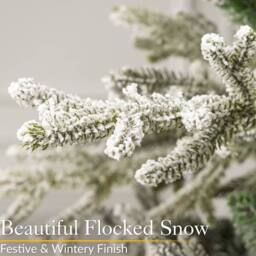 Christow Snow Flocked Christmas Tree Luxury Artificial Verbier Fir 6ft 7ft 8ft in Green - thumbnail 3