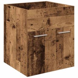 Berkfield Home Sink Cabinet with Built-in Basin & Faucet Old Wood in Brown - thumbnail 4