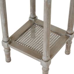 Lemon Pavilion Furniture and Decor Serene Rattan Collection Small Side Table - L36 x W36 x H72 cm - Grey - thumbnail 3