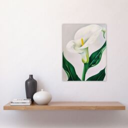 "Artery8 Classic White Lily Painting Modern Single Flower Wall Art Print - Size: W24"" x H32""" - thumbnail 4
