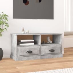 Berkfield Home TV Cabinet Concrete Grey 93x35.5x45 cm Engineered Wood - thumbnail 1