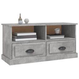 Berkfield Home TV Cabinet Concrete Grey 93x35.5x45 cm Engineered Wood - thumbnail 4