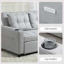STILVORA Two-Seater Pull-Out Sofa Bed in Grey - thumbnail 9