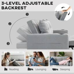 STILVORA Two-Seater Pull-Out Sofa Bed in Grey - thumbnail 7