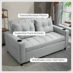 STILVORA Two-Seater Pull-Out Sofa Bed in Grey - thumbnail 8