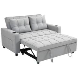 STILVORA Two-Seater Pull-Out Sofa Bed in Grey - thumbnail 5