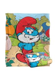 The Smurfs Papa Smurf Silky Touch Super Soft Throw Blanket 152 X 127 cm in White - thumbnail 2