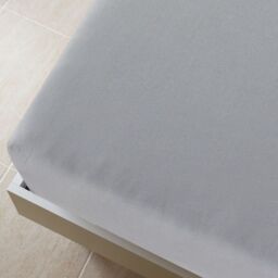 Berkfield Home Jersey Fitted Sheet Grey 160x200 cm Cotton - thumbnail 4