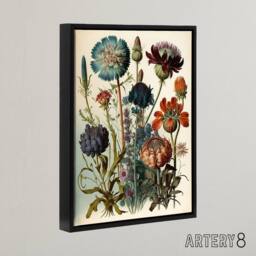 "Artery8 Ernst Haeckel Inspired Vintage Botanical Framed Canvas Wall Art Print - Size: W12"" x H16""" - thumbnail 2