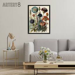 "Artery8 Ernst Haeckel Inspired Vintage Botanical Framed Canvas Wall Art Print - Size: W12"" x H16""" - thumbnail 3