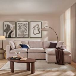 The Great Sofa Company Taylor Modular Chunky Chenille Corner Sofa in Light Beige - thumbnail 1