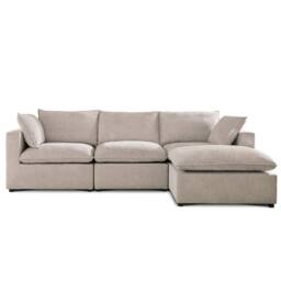 The Great Sofa Company Taylor Modular Chunky Chenille Corner Sofa in Light Beige - thumbnail 9