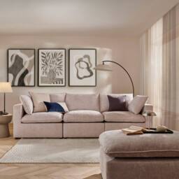 The Great Sofa Company Taylor Modular Chunky Chenille Corner Sofa in Light Beige - thumbnail 2