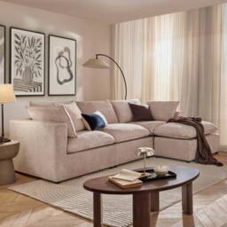 The Great Sofa Company Taylor Modular Chunky Chenille Corner Sofa in Light Beige - thumbnail 3
