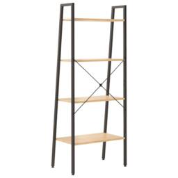 Berkfield Home 4-Tier Standing Shelf Light Brown & Black 56x35x140 cm - Size: 56 x 35 x 140 cm - thumbnail 5