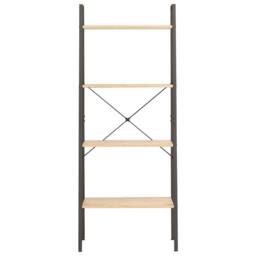 Berkfield Home 4-Tier Standing Shelf Light Brown & Black 56x35x140 cm - Size: 56 x 35 x 140 cm - thumbnail 3