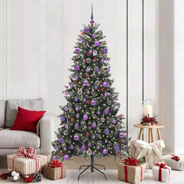 Berkfield Home Artificial Christmas Tree with Stand Green 114 x 114 x 210 cm - image 1