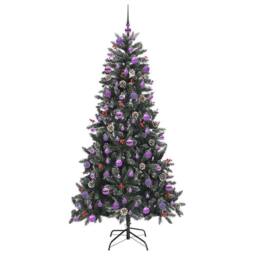 Berkfield Home Artificial Christmas Tree with Stand Green 114 x 114 x 210 cm - thumbnail 4