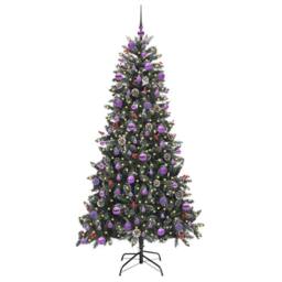 Berkfield Home Artificial Christmas Tree with Stand Green 114 x 114 x 210 cm - thumbnail 3