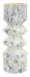 Orsina Large Vase, Beige Stoneware Vase, Free Standing Vase for Contemporary Homes, Marbling Effect Stoneware Vase in White