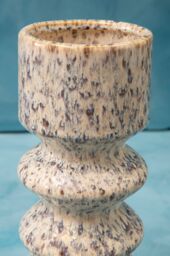 Orsina Large Vase, Beige Stoneware Vase, Free Standing Vase for Contemporary Homes, Marbling Effect Stoneware Vase in White - thumbnail 2
