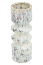 Orsina Large Vase, Beige Stoneware Vase, Free Standing Vase for Contemporary Homes, Marbling Effect Stoneware Vase in White - thumbnail 5