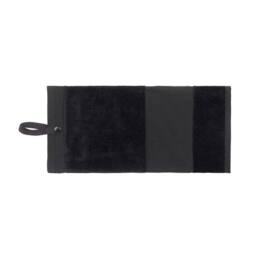 Towel City Deluxe Tri-Fold Velour Golf Towel in Black