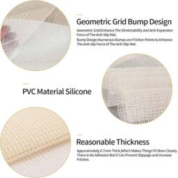 Kelvenix 200x200 CM Anti Slip Rug Underlay Carpet in Beige - Size: 100 cm diameter - thumbnail 4