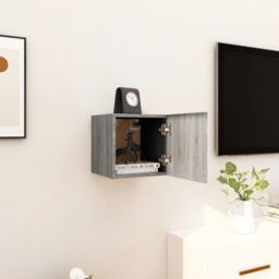 Berkfield Home Wall Mounted TV Cabinet Grey Sonoma 30.5x30x30 cm - thumbnail 1