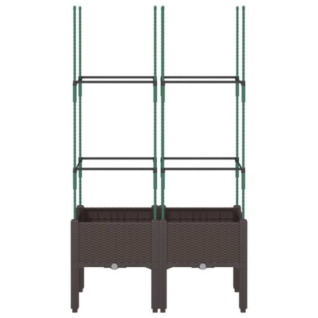 Berkfield Home Garden Planter with Trellis Brown 80x40x142.5 cm PP - image 1