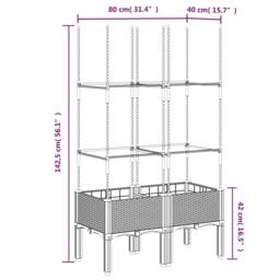 Berkfield Home Garden Planter with Trellis Brown 80x40x142.5 cm PP - thumbnail 7
