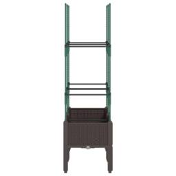 Berkfield Home Garden Planter with Trellis Brown 80x40x142.5 cm PP - thumbnail 4