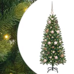 Berkfield Home Artificial Christmas Tree with 150 LEDs Green 120 cm PE & PVC - thumbnail 2